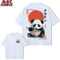 t0207 Panda Enjoying Time T Shirts Men Women Short Sleeve Oversize T Shirt Loose Summer Tee Clothes Casual Fashion Tops