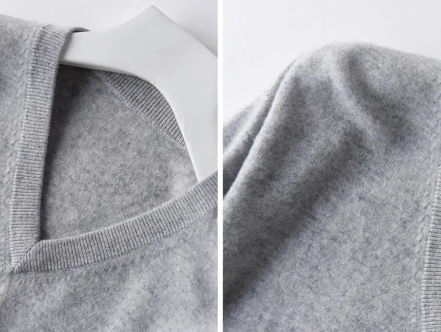 Classic Pullover V-Neck Sweater Men 2024 Autumn Winter Cashmere Cotton Blend Warm Jumper Clothes Pull Homme Man Hombres Sweater