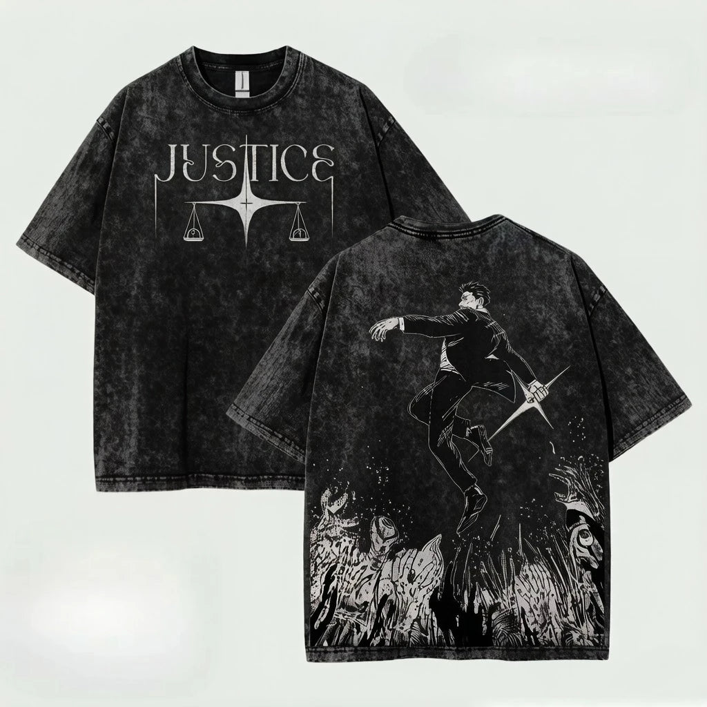 Hiromi Higuruma Jujutsu Kaisen T Shirt Anime Washed Oversized T-shirt for Men's Clothing Summer Short Sleeve Cotton Tees Tops
