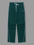 American Side Stripe Letter Embroidered Wide Leg Casual Pants Men's Summer Loose Draped Sports Trousers