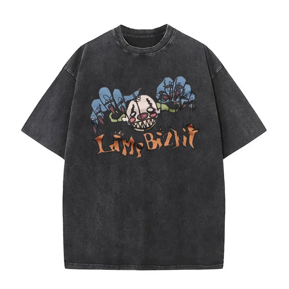 Y2k Tshirt Men Clothing Washed Vintage Rock Band Limp Bizkit Album Graphic 2025 Mens Clothes Tee Shirt Homme Graphic TShirts Men