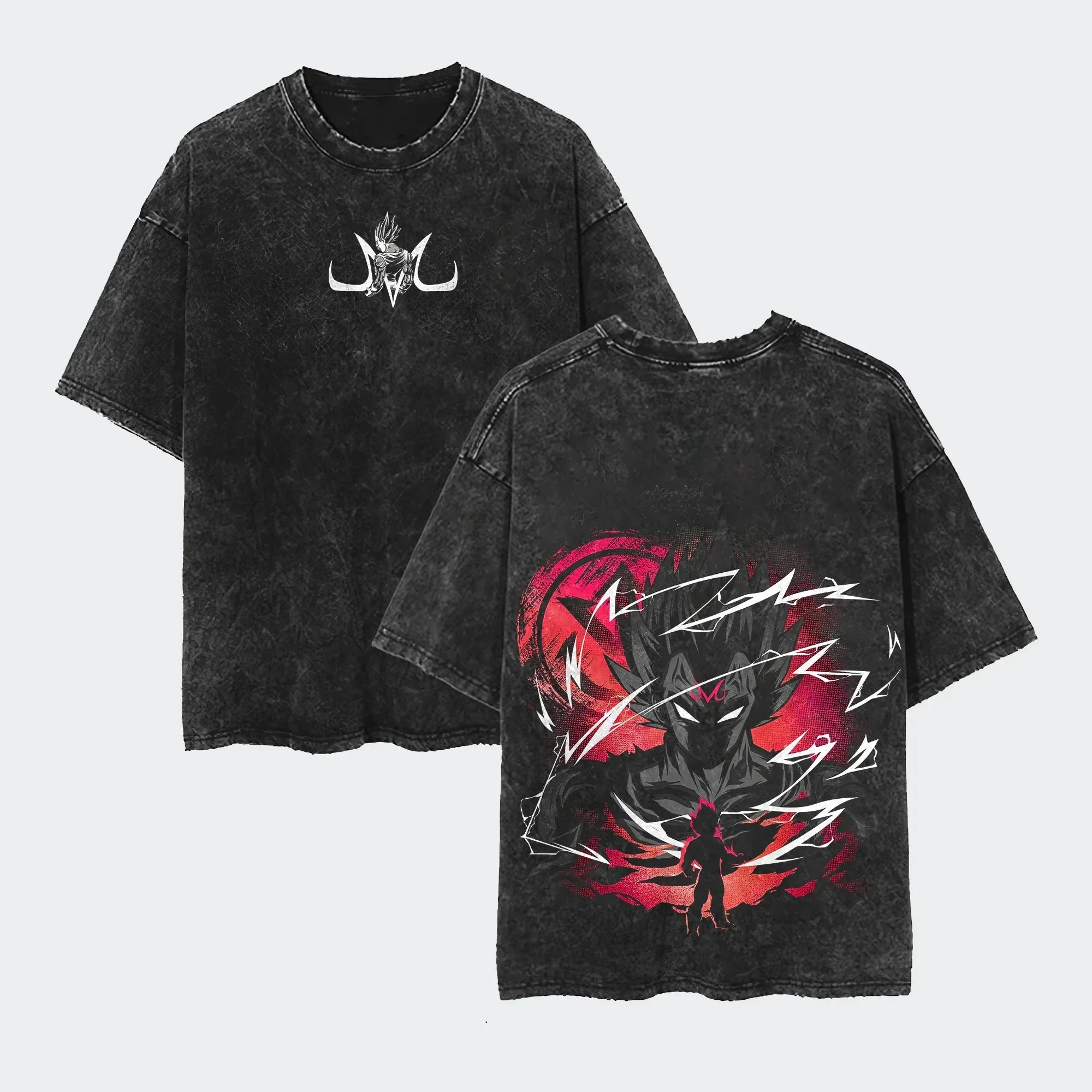 Anime Dragon Ball Cosplay Washed Goku T-Shirt Cotton Loose Large Casual Sports Vegeta Gym T-Shirt Men's Harajuku Tee Clothing