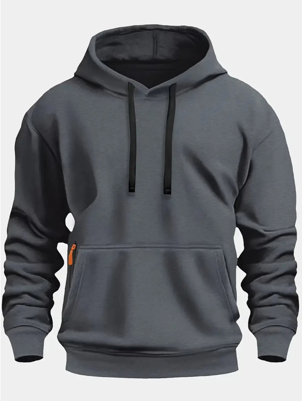 Fall/Winter New Arrival Men's Fleece Hoodie High Quality Solid Color Hooded Sweatshirt Male Fashionable Street Style Sweatshirt