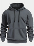 Fall/Winter New Arrival Men's Fleece Hoodie High Quality Solid Color Hooded Sweatshirt Male Fashionable Street Style Sweatshirt