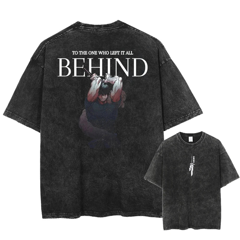 2026 Anime Jujutsu Kaisen Fushiguro Toji Printed T-shirt Men's and Women's Washed T-shirt High Quality Vintage T-shirt Tops