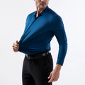 2025 High Elasticity Spandex Shirt Men Long Sleeve Spring Summer Slim Fit Casual Solid Color Social Formal Dress Shirts 100KG