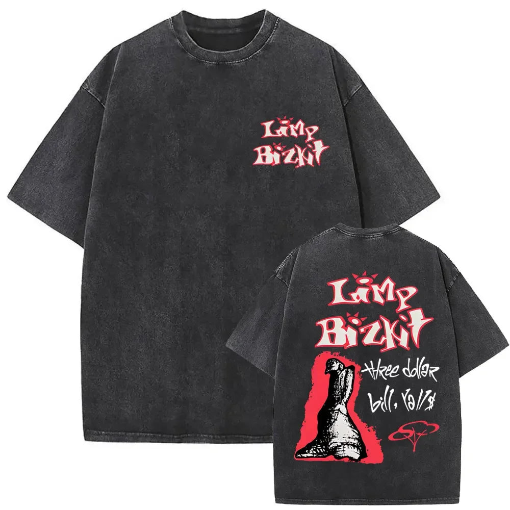 Y2k Tshirt Men Clothing Washed Vintage Rock Band Limp Bizkit Album Graphic 2025 Mens Clothes Tee Shirt Homme Graphic TShirts Men