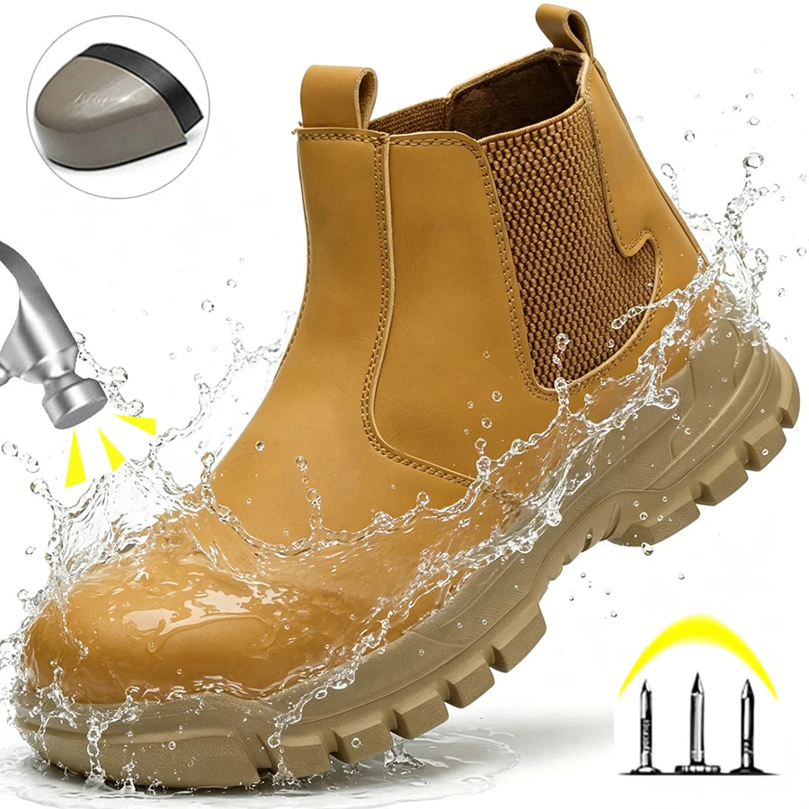 Lightweight Protection Safety Shoes Men Steel Toe Anti Smash Work Shoes Anti-puncture Indestructible Man Safety Boots Outdoor