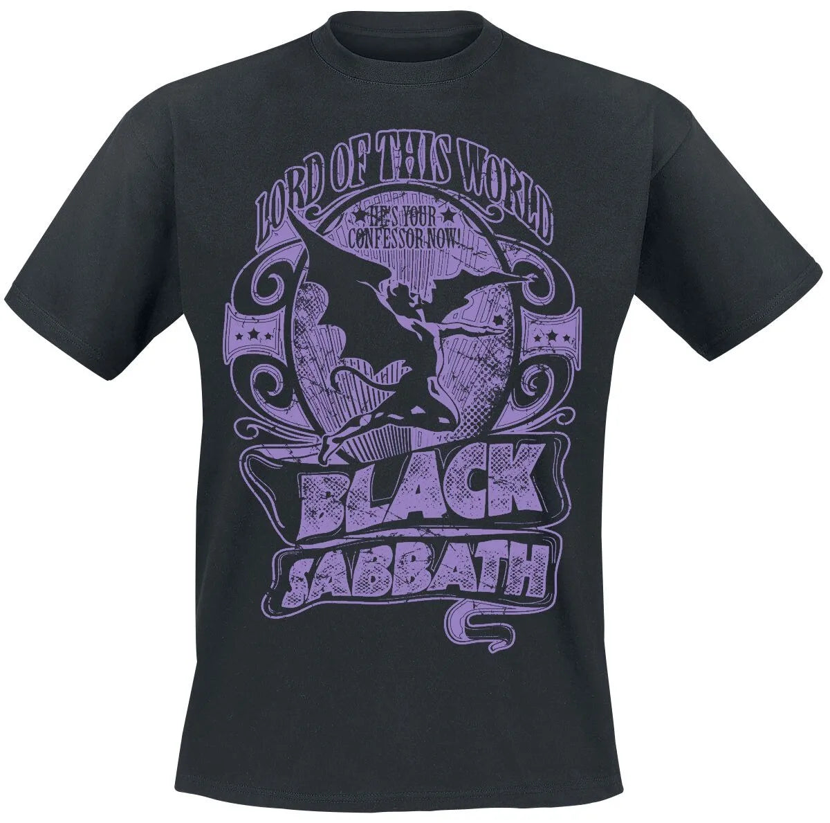 Black Sabbath Vintage Devil Print Cotton T-shirt Men Women Heavy Metal Band Unisex Short Sleeve Tee