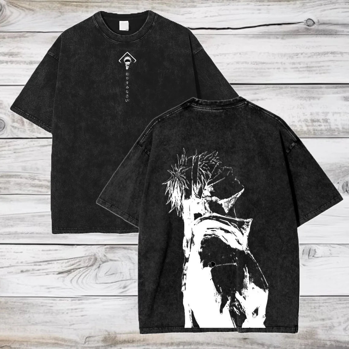 Gojo Satoru Jujutsu Kaisen T Shirt Men Women Tshirt Washed Cotton T-shirt Clothing Summer Short Sleeve Oversized Tees Streetwear