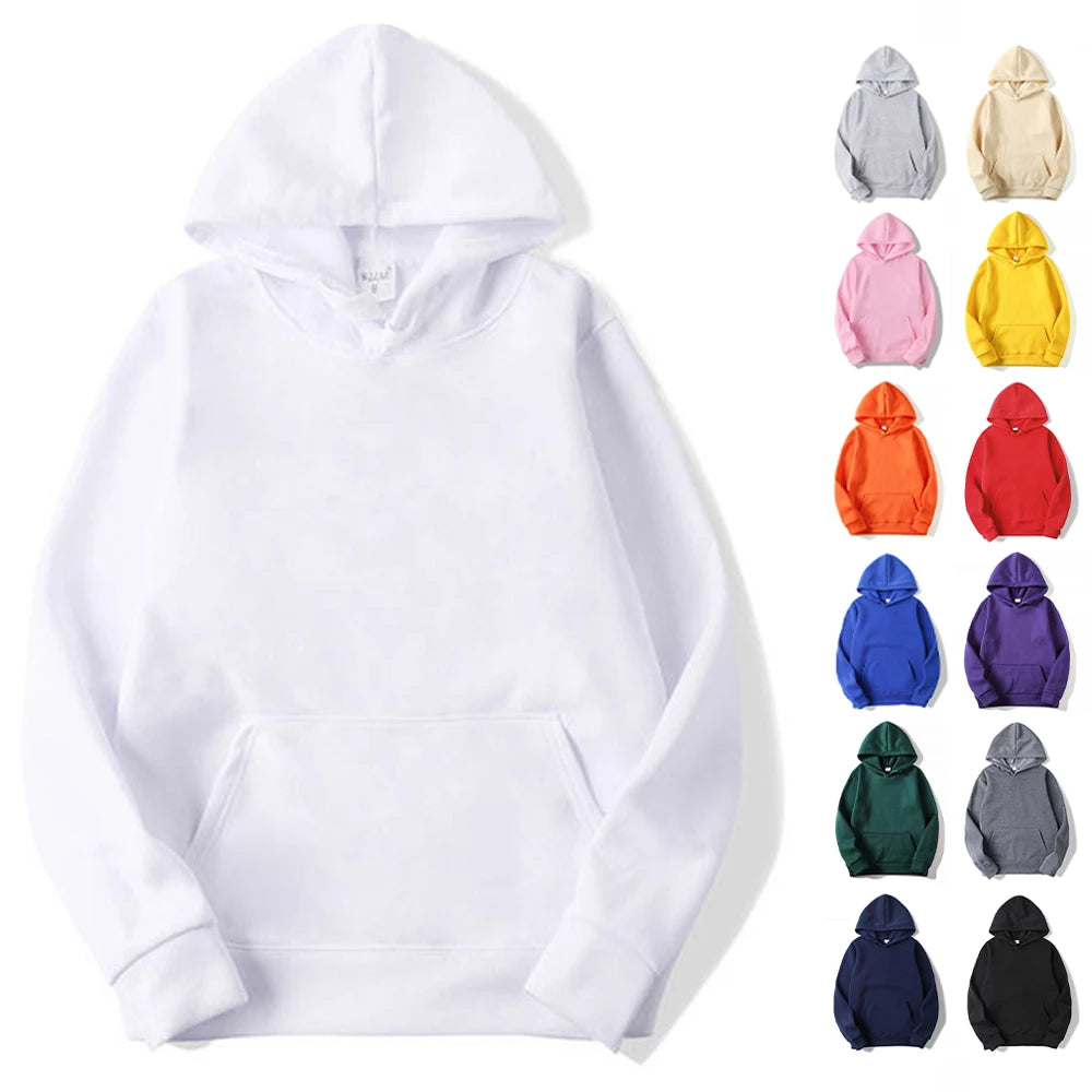 Blank Fleece Pullover Hoodie Men Fashion Hooded Sweatshirt Unisex Black White Hoodies For Men Sudaderas Para Hombres Polerones