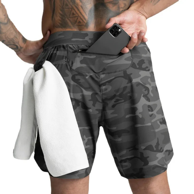 Shorts Single Woven Quick Dry Shorts Solid Color Running Fitness Sports Casual American Style Five Quarter Pants For Men