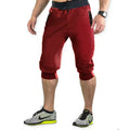 2025 new men's sports pants men's casual jogging shorts elastic fitness pants seven quarter pants casual M-3XL men