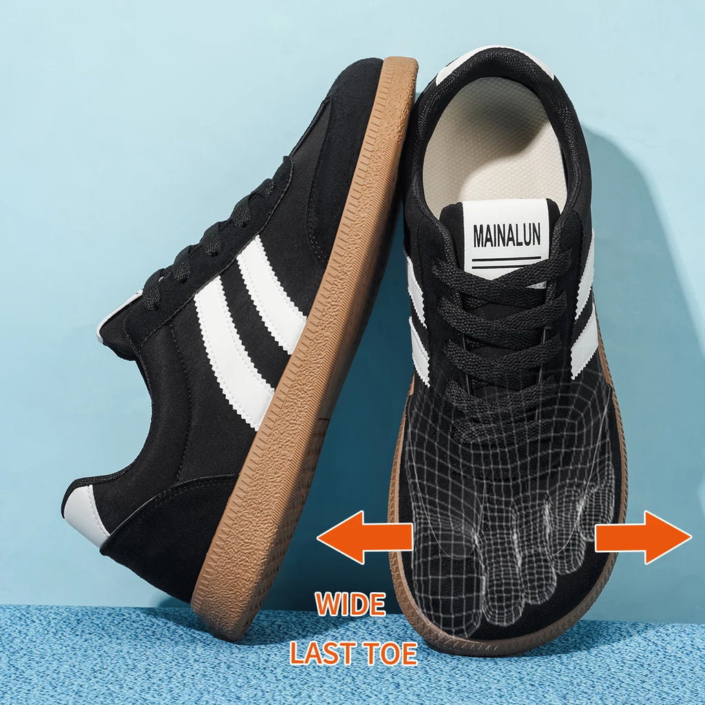 Men's Wide Width Sneakers - Large Size PU Upper & PVC Sole Low-Top Shoes Suitable for Indoor/Outdoor, Work, Travel,, Ca