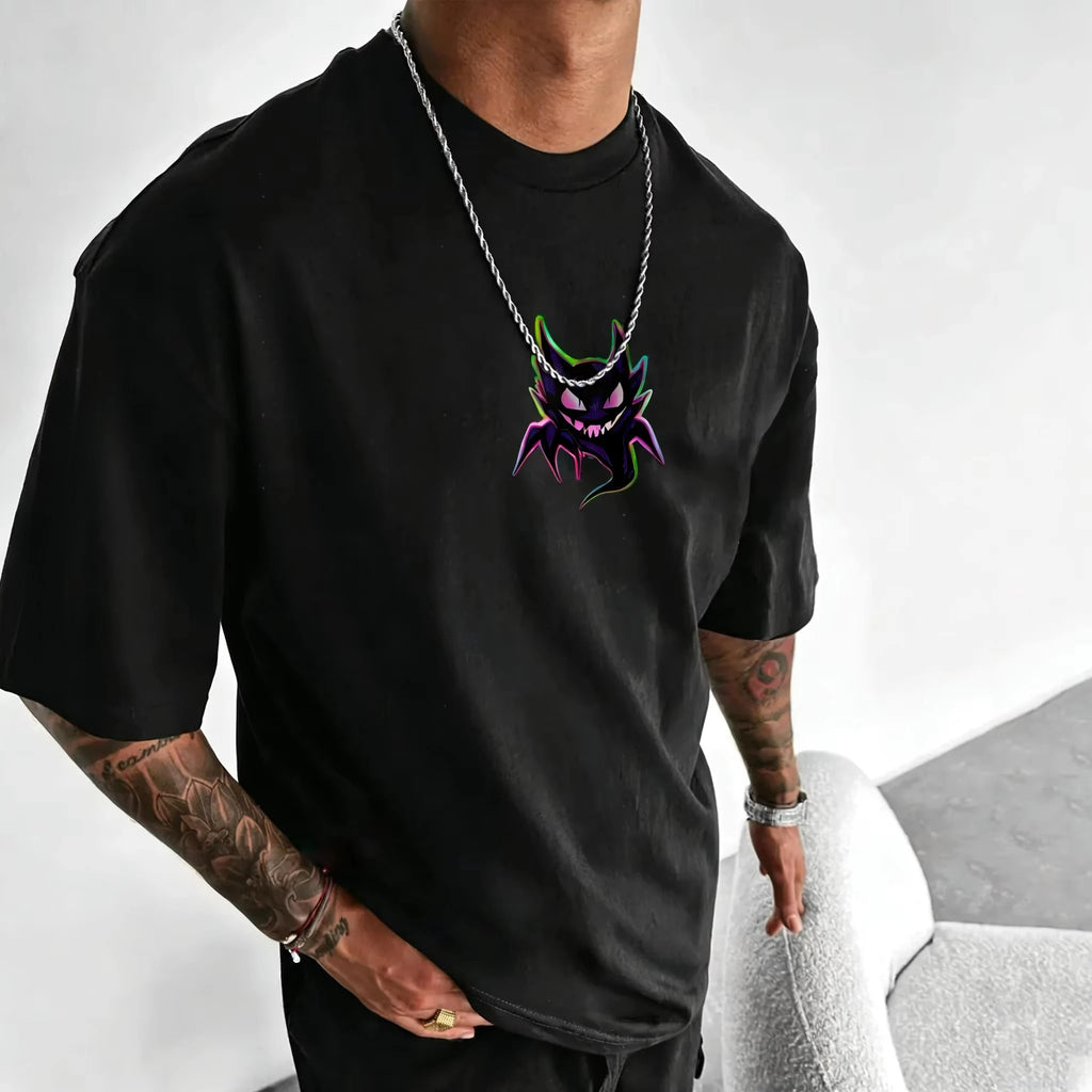 Pokémon Anime Gengar Peripheral Printed T-shirt Summer Men's and Women's T-shirt Trendy Loose Casual Y2K Short Sleeve 2026 New