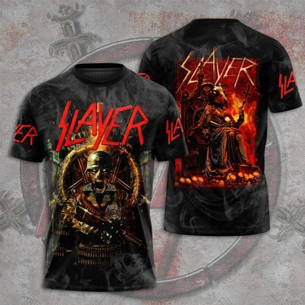 Fashion Men's T-shirt Rock Band Slayer 3D Printed t shirts Men Women Hip Hop Short Sleeve Tee Oversized Streetwear Tops Clothing