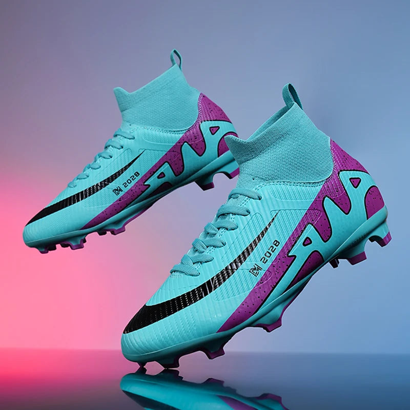 Fashion Pink Soccer Shoes Men's  Professional Lightweight Sock Football Boots Outdoor Non-slip Original Football Cleats Sneakers