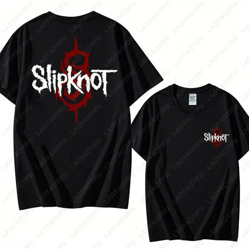 Prepare for Hell Tour Shirt Heavy Metal Cotton Tees Man Rock Band T-shirt Men's Slipknots Double Sided Print Short-sleeve Tops