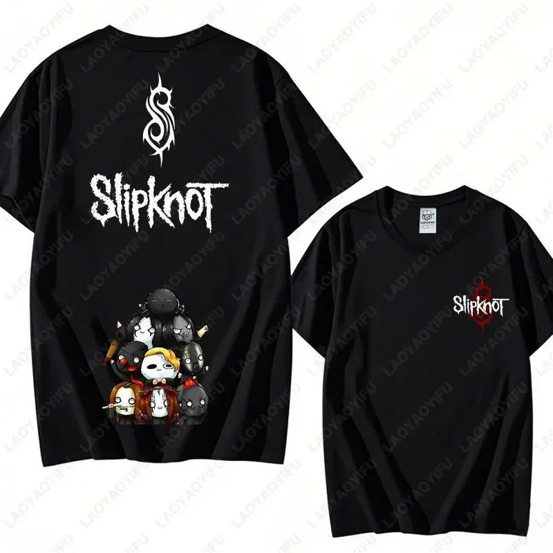 Prepare for Hell Tour Shirt Heavy Metal Cotton Tees Man Rock Band T-shirt Men's Slipknots Double Sided Print Short-sleeve Tops