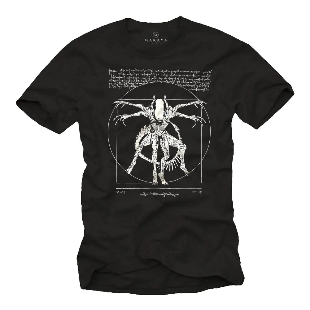 Alien Men's T-Shirt - Gamer T-Shirt Da Vinci Print Women Tops Fashion Tshirt