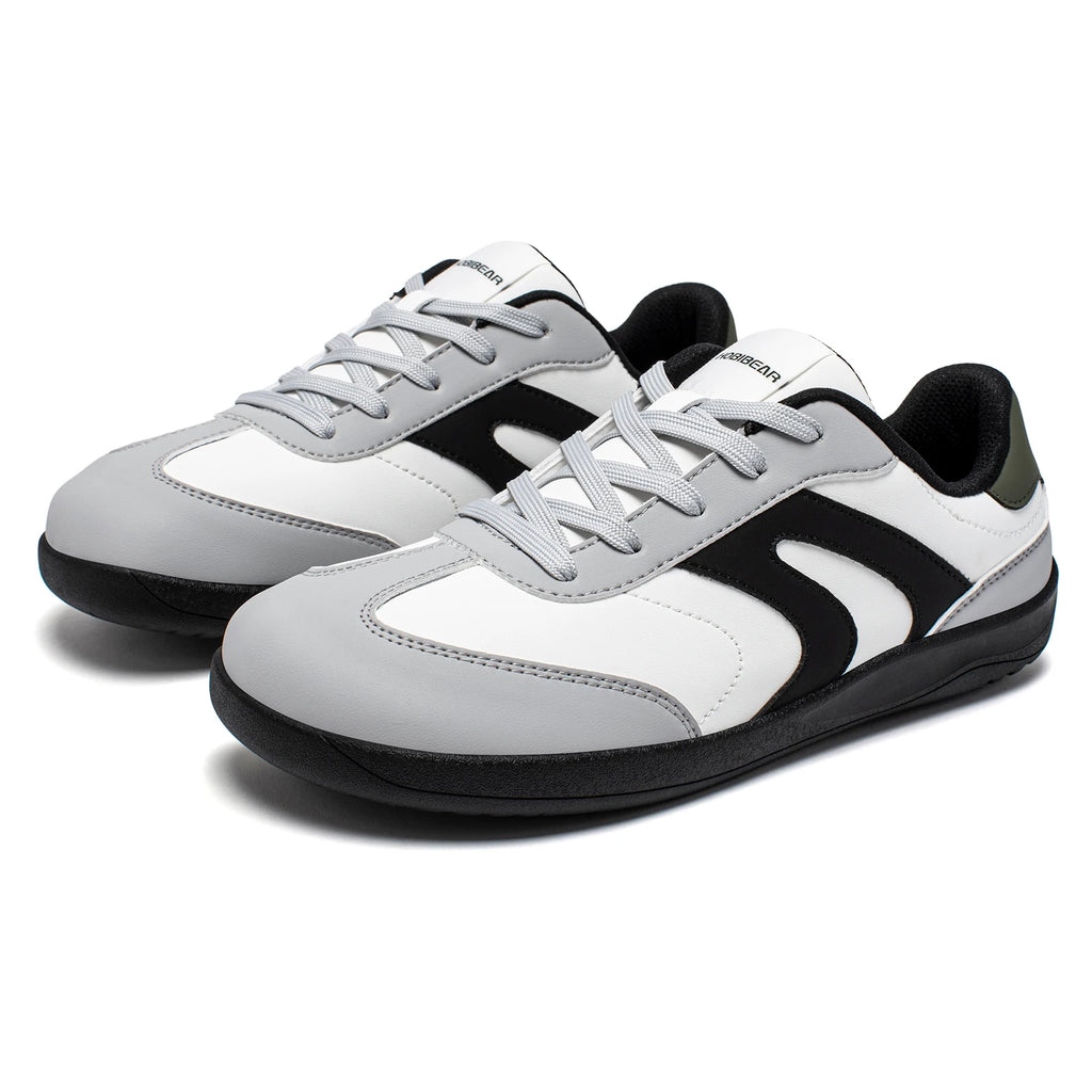 HOBIBEAR Wide Toe Shoes Unisex Artificial Leather Barefoot Sneakers Casual Retro Zero Drop Shoes for Women Men