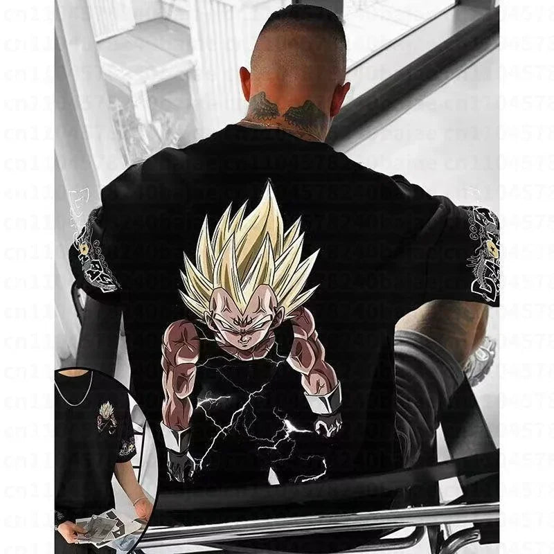 Saiyan Son Goku Anime Dragon Ball Harajuku Men Summer T-shirt 2026 Oversized Retro Street Women Casual Loose Short Sleeve Unisex