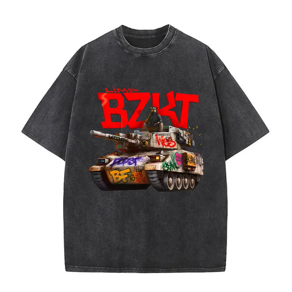 Y2k Tshirt Men Clothing Washed Vintage Rock Band Limp Bizkit Album Graphic 2025 Mens Clothes Tee Shirt Homme Graphic TShirts Men