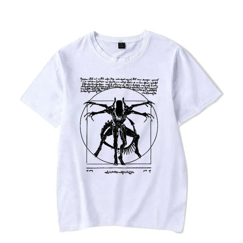 Alien Men's T-Shirt - Gamer T-Shirt Da Vinci Print Women Tops Fashion Tshirt