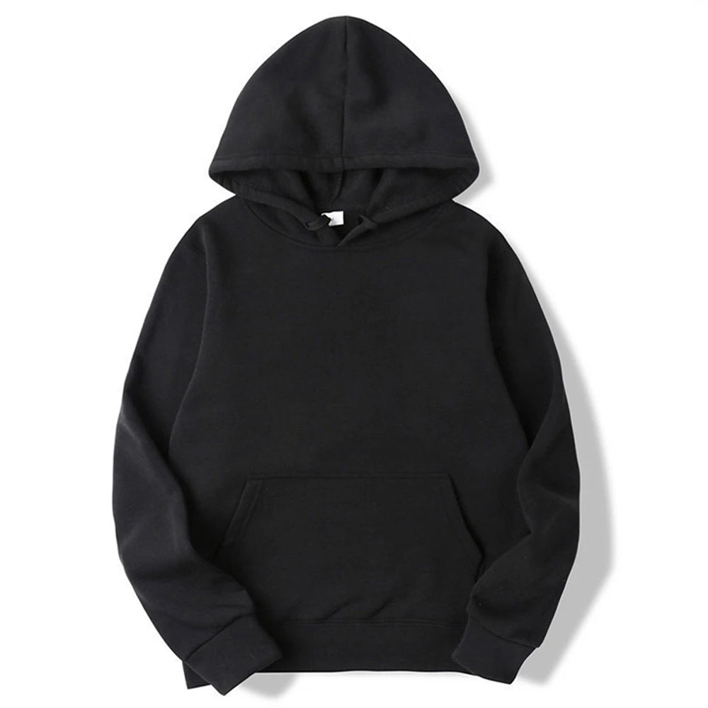 Blank Fleece Pullover Hoodie Men Fashion Hooded Sweatshirt Unisex Black White Hoodies For Men Sudaderas Para Hombres Polerones