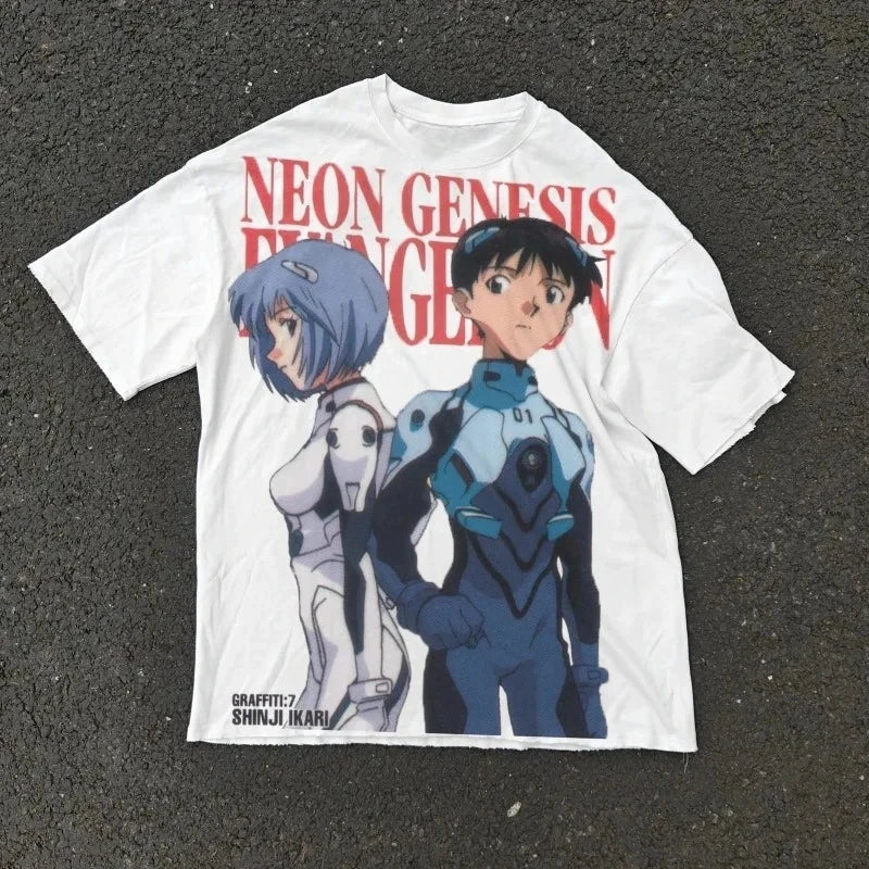 Neon Genesis Evangelion Ayanami Rei Asuka Classic Style Short Sleeve T-shirt Men Women 2026 Summer Men Women Cotton Tee Tops