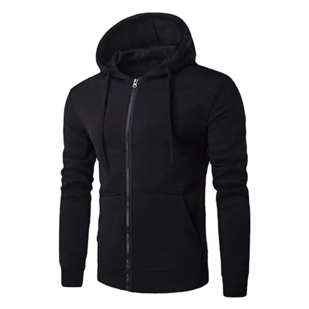 Men's Fashion Fleece Loose Casual Zipper Hoodie Suitable for Spring and Autumn Wear
