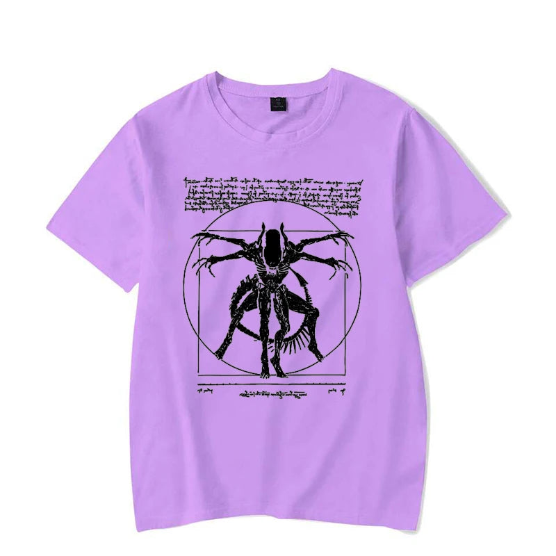 Alien Men's T-Shirt - Gamer T-Shirt Da Vinci Print Women Tops Fashion Tshirt