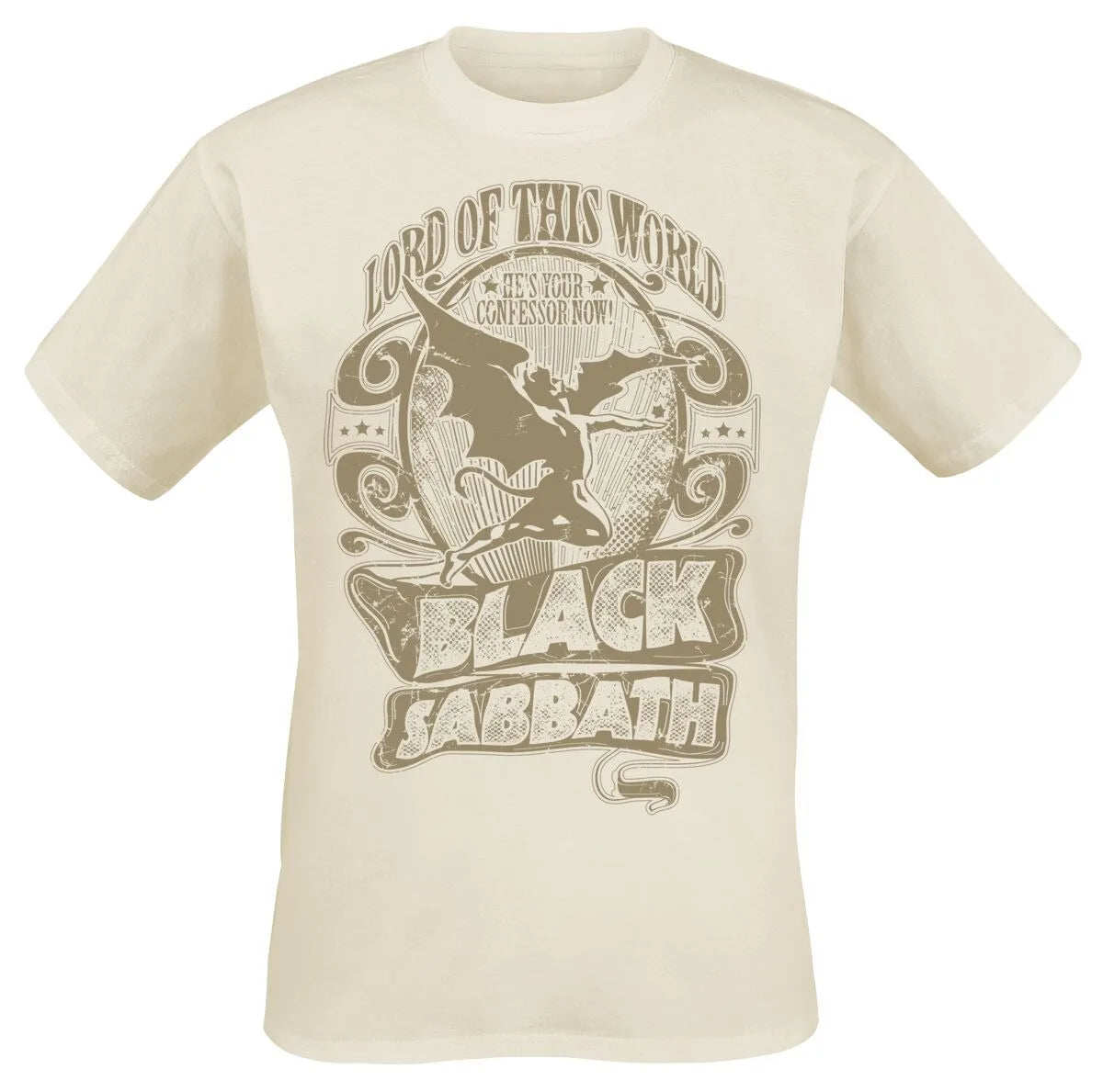Black Sabbath Vintage Devil Print Cotton T-shirt Men Women Heavy Metal Band Unisex Short Sleeve Tee