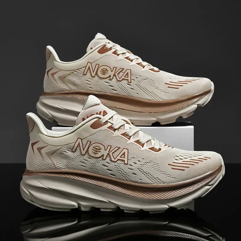 Men's Running Shoes Breathable Cushioning Luxury Shoes Trainer Race Outdoor Couple Non-Slip Jogging Sneakers Mesh Off-road Shoes