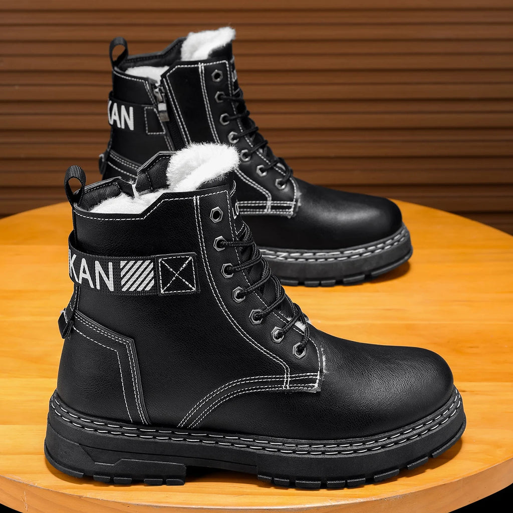 High-top men's casual sneakers, snow boots, durable and warm, popular in autumn and winter, trendy and fashionable
