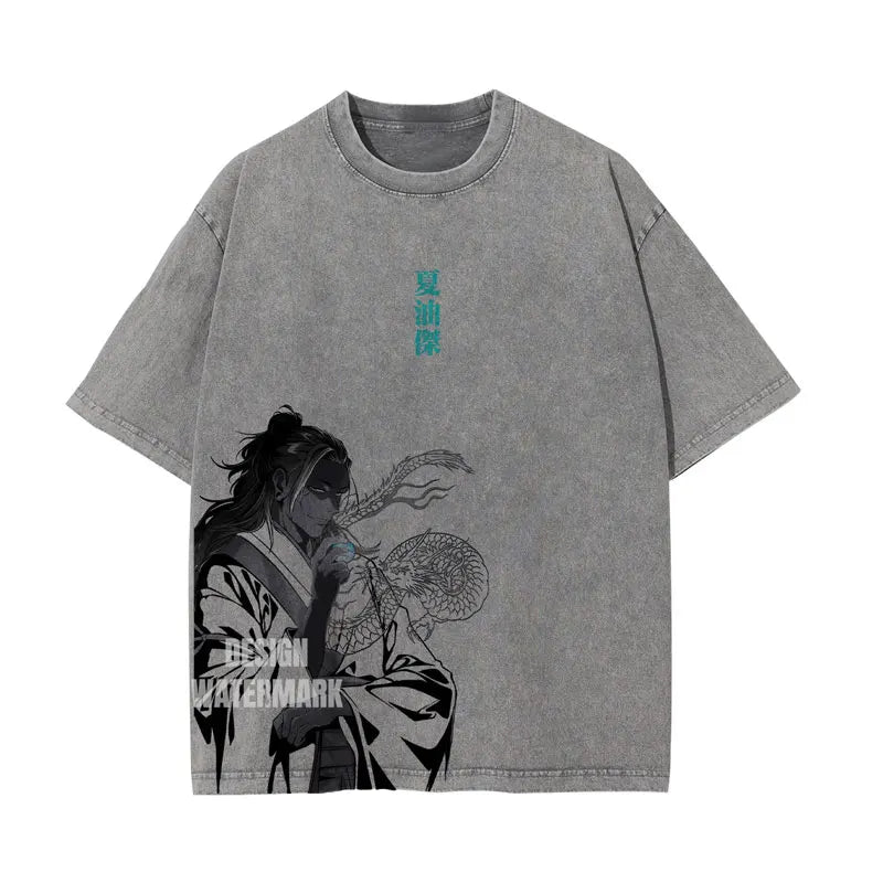 Gojo Satoru Graphic Tee Jujutsu Kaisen Anime Clothing Men Women Cotton T-shirts Retro Washed T Shirt Harajuku Male Manga Tshirt