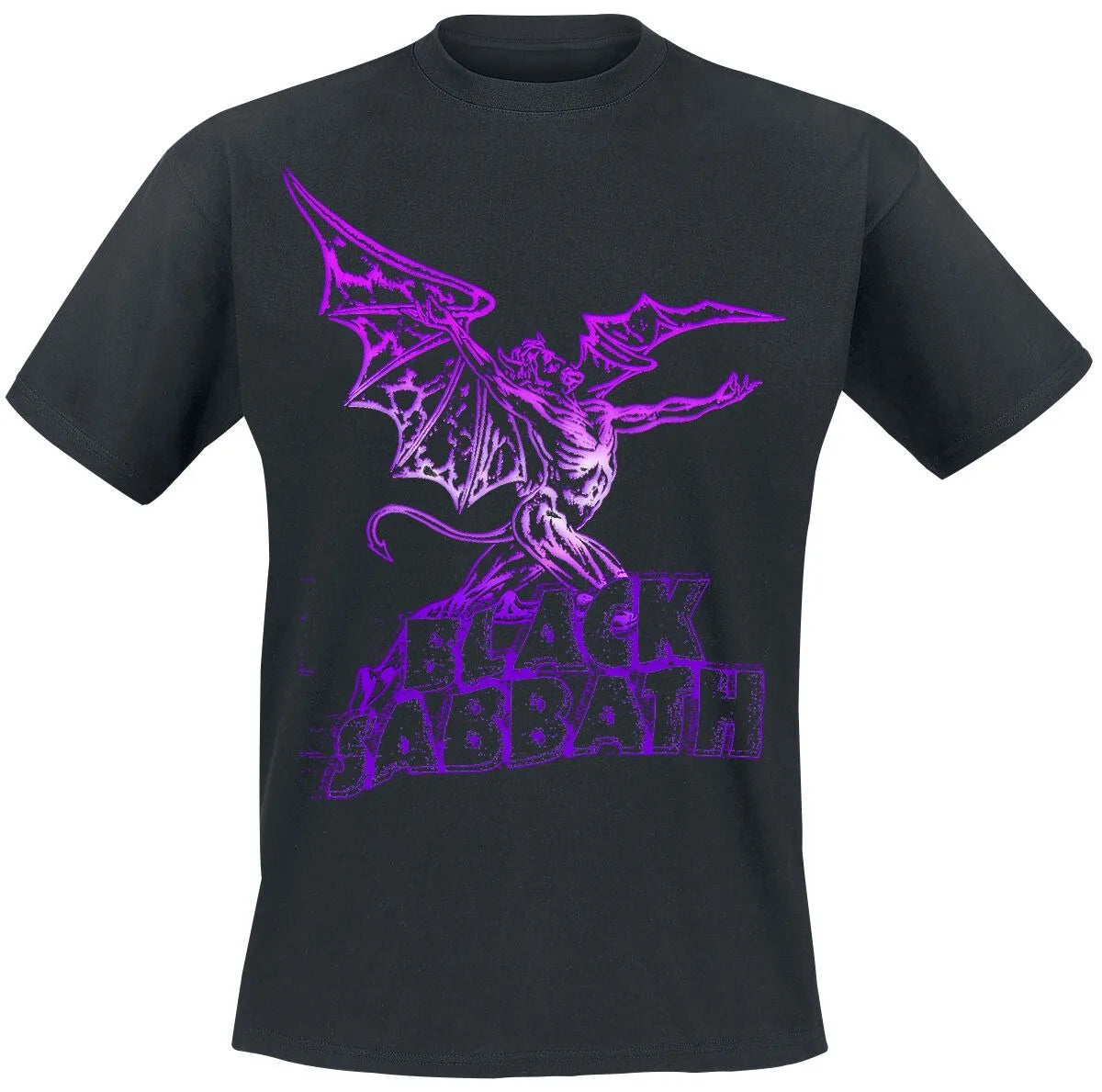 Black Sabbath Vintage Devil Print Cotton T-shirt Men Women Heavy Metal Band Unisex Short Sleeve Tee
