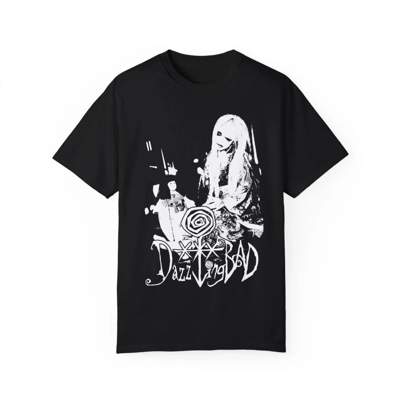 American Vintage DazzlingBAD Japanese Band Merch Gothic T-Shirt Summer New Vintage Fashion Men's and Women's Streetwear