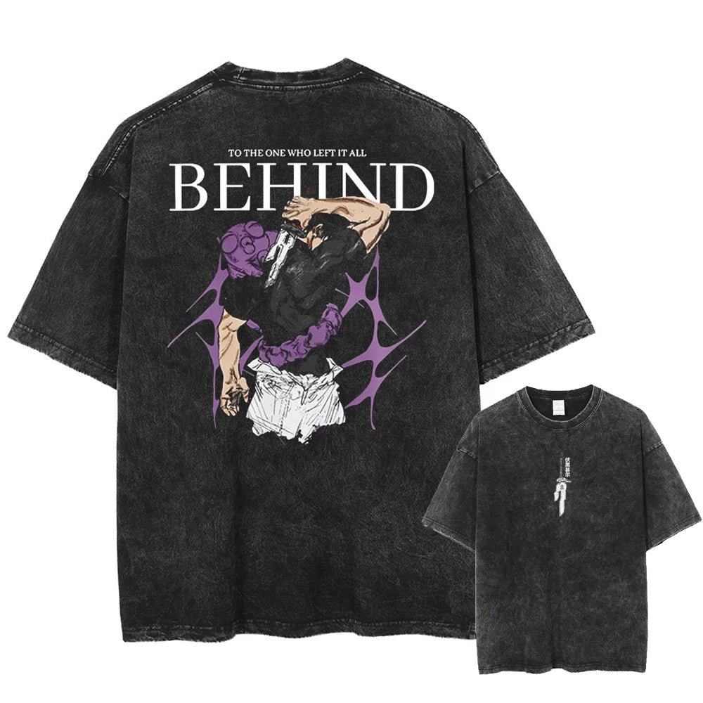 2026 Anime Jujutsu Kaisen Fushiguro Toji Printed T-shirt Men's and Women's Washed T-shirt High Quality Vintage T-shirt Tops
