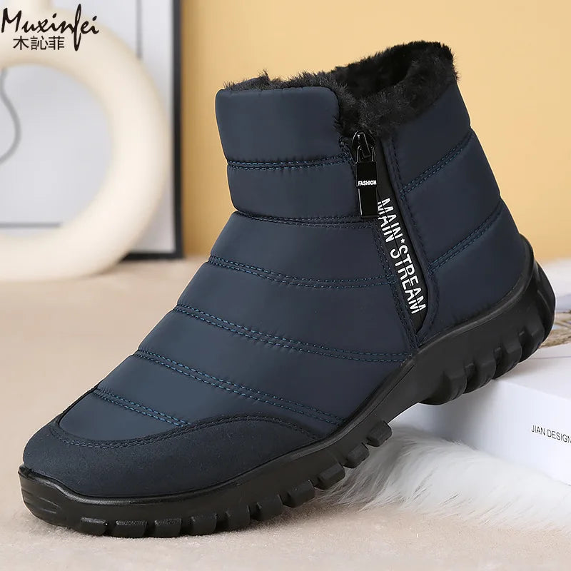 Winter Men Ankle Snow Boots Waterproof Non Slip Shoes for Men Casual Keep Warm Plush Plus Size Couple Footwear Chaussure Homme