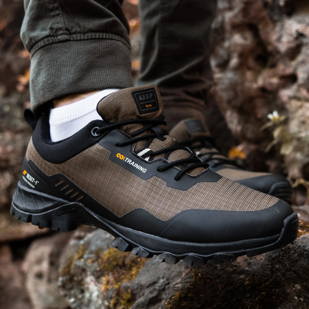 Baasploa Men New Hiking Shoes Outdoor Waterproof Wear Resistant Non Slip Sneakers Male Casual Lightweight Lace-Up Walking Shoes