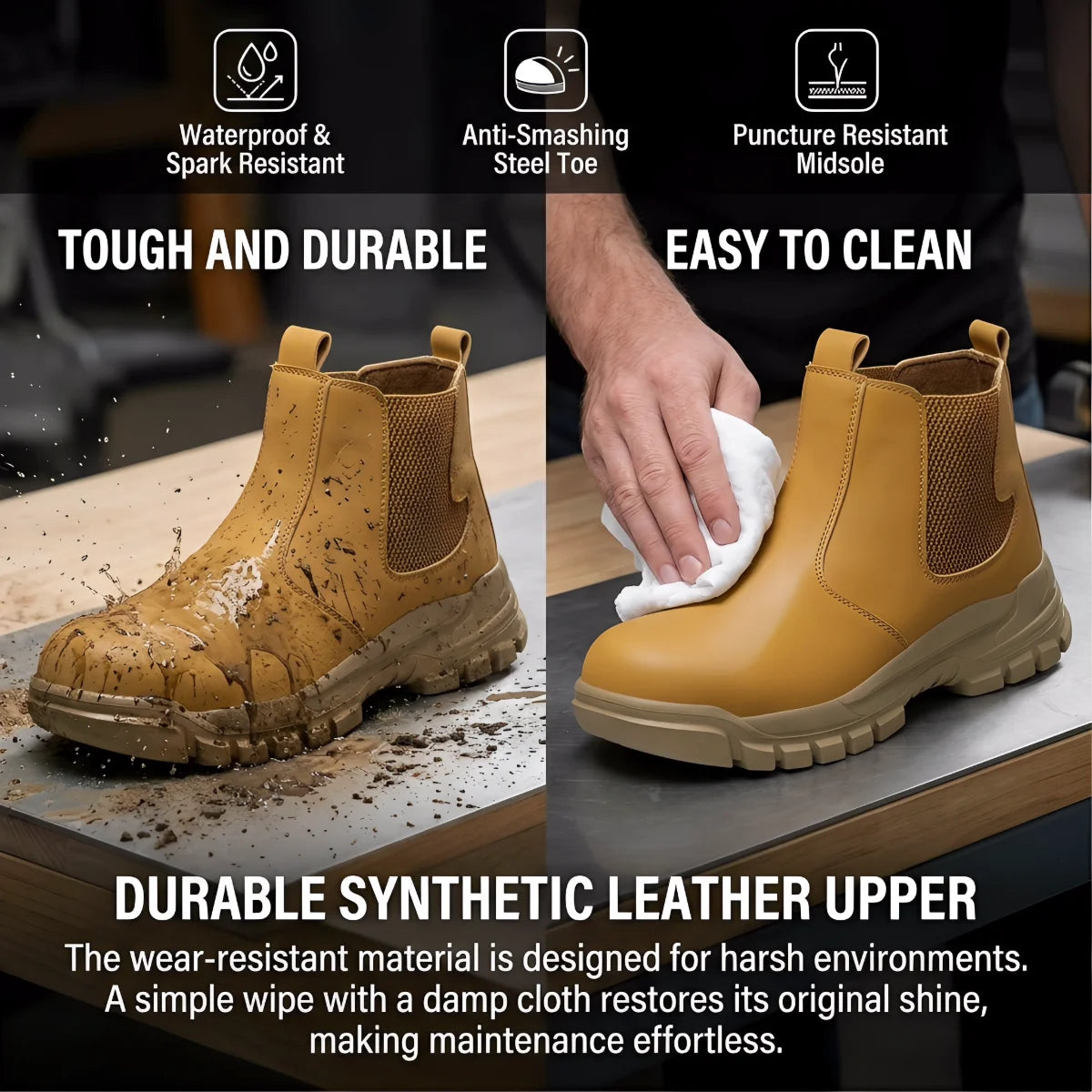 Lightweight Protection Safety Shoes Men Steel Toe Anti Smash Work Shoes Anti-puncture Indestructible Man Safety Boots Outdoor