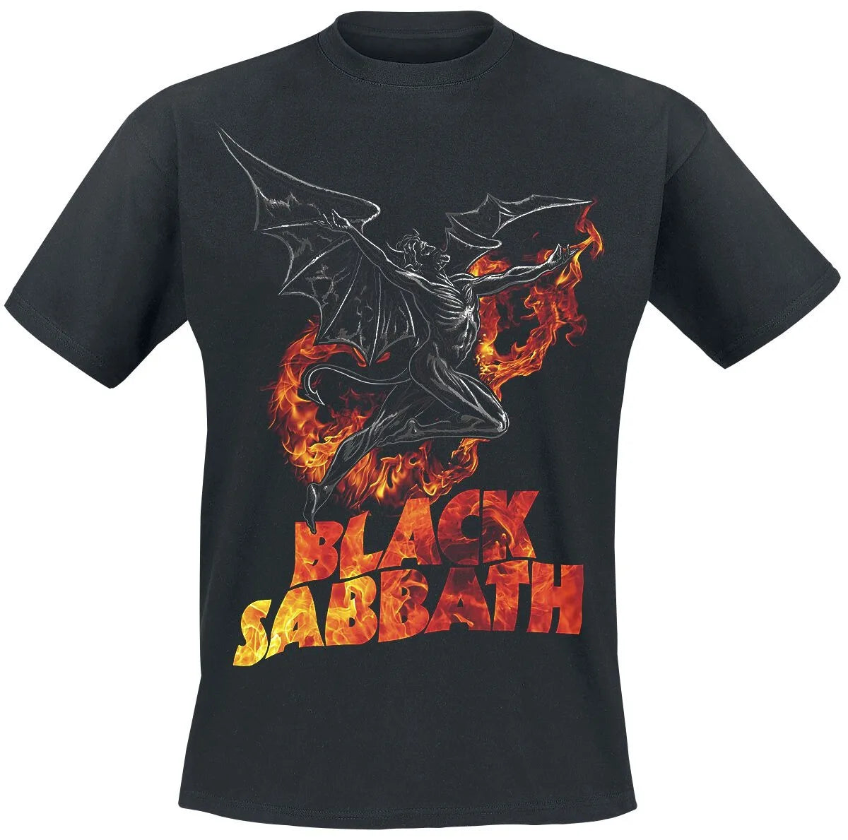 Black Sabbath Vintage Devil Print Cotton T-shirt Men Women Heavy Metal Band Unisex Short Sleeve Tee