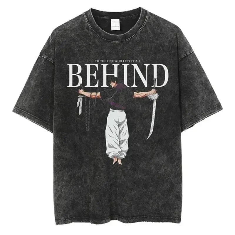 Fushiguro Toji Printed T Shirt Anime Jujutsu Kaisen Tshirt Men Women Casual Loose T-shirts Washed Cotton Tee Harajuku Male Tops