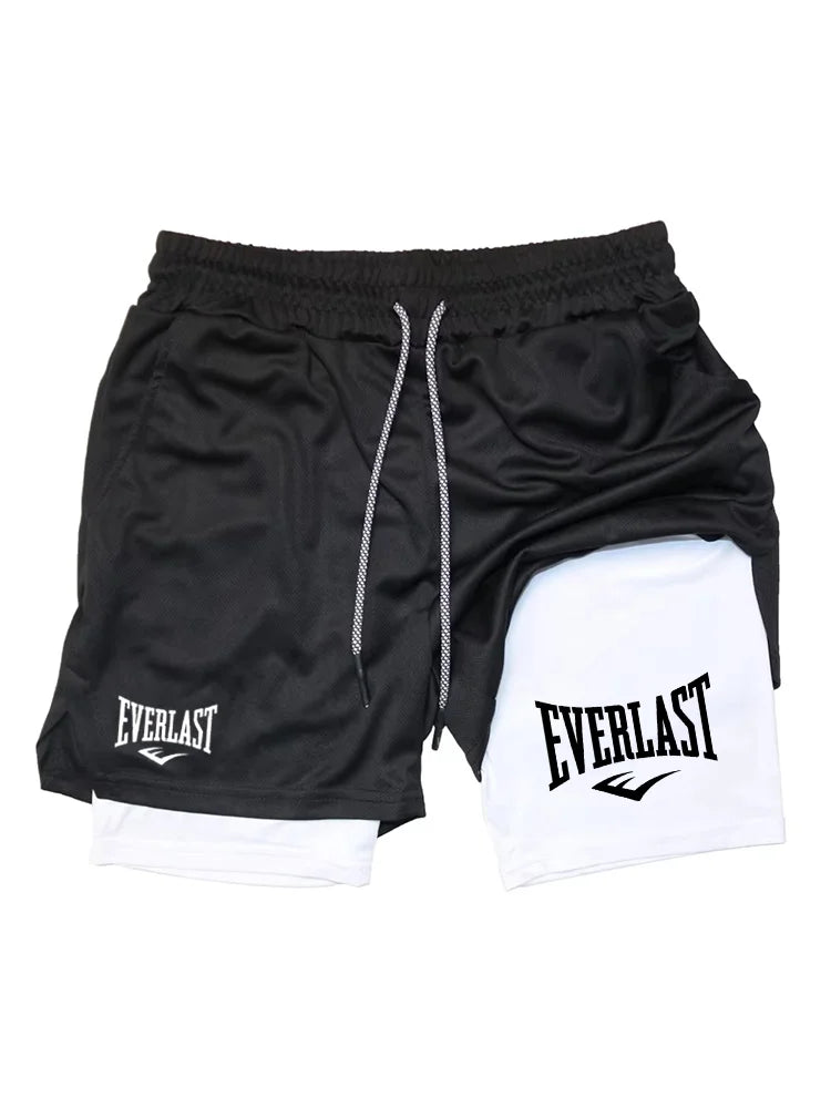 Men Running Shorts 2 in 1 Double-deck Sport Shorts Sportswear Gym Fitness Short Pants Training Jogging Bottom Men's Clothing