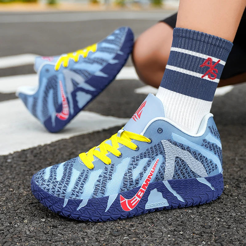 Anti Slip Wear Resistant Basketball Shoes High Top Stable Support Shock Absorption Breathable Upper Outdoor Street SportsFitness