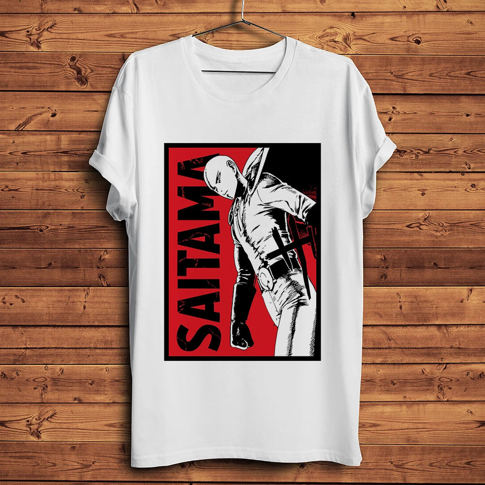 One Punch Hero, Saitama, OK MAN, Funny Anime Tshirt, Men White Casual Short Sleeve T-Shirt, Unisex Streetwear, Manga Tee