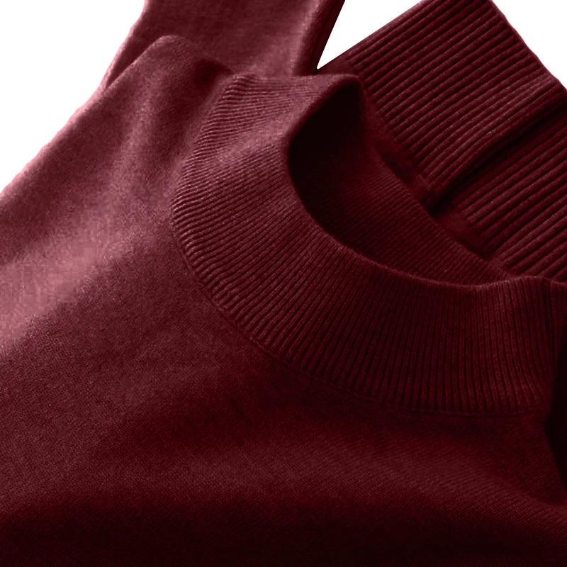 Men's Mock Turtleneck Sweater Men's Knitting Pullovers Rollneck Sweater Winter Warm Men Jumper Slim Fit Casual Streetwear