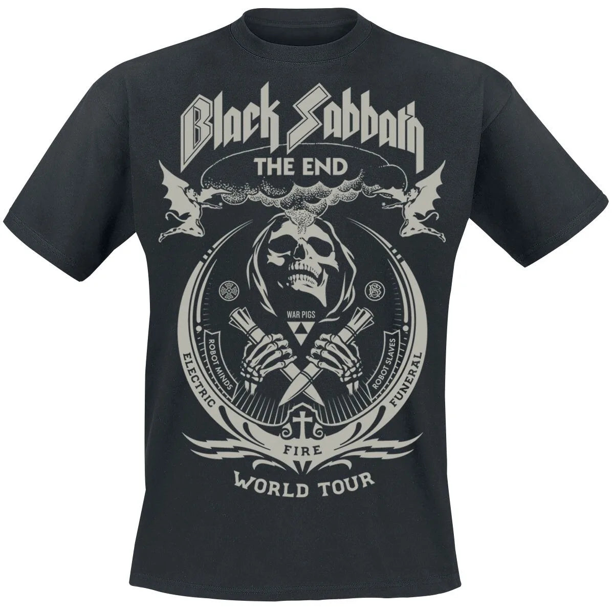Black Sabbath Vintage Devil Print Cotton T-shirt Men Women Heavy Metal Band Unisex Short Sleeve Tee