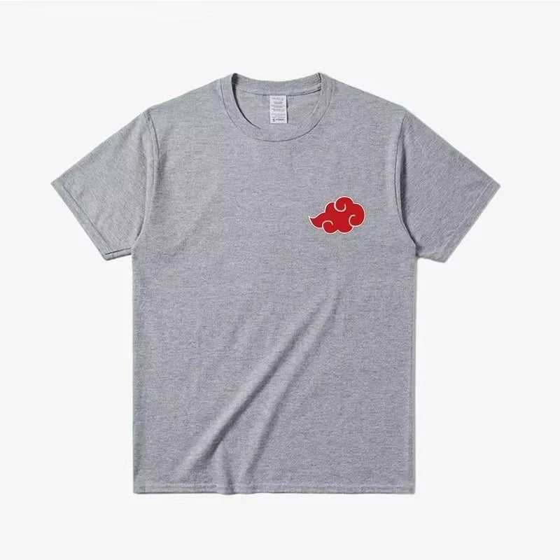 Japan Anime Akatsuki Cloud Symbols Print Men T-shirts Streetwear Men Short Sleeve T Shirts Brand Men Clothing Tshirt